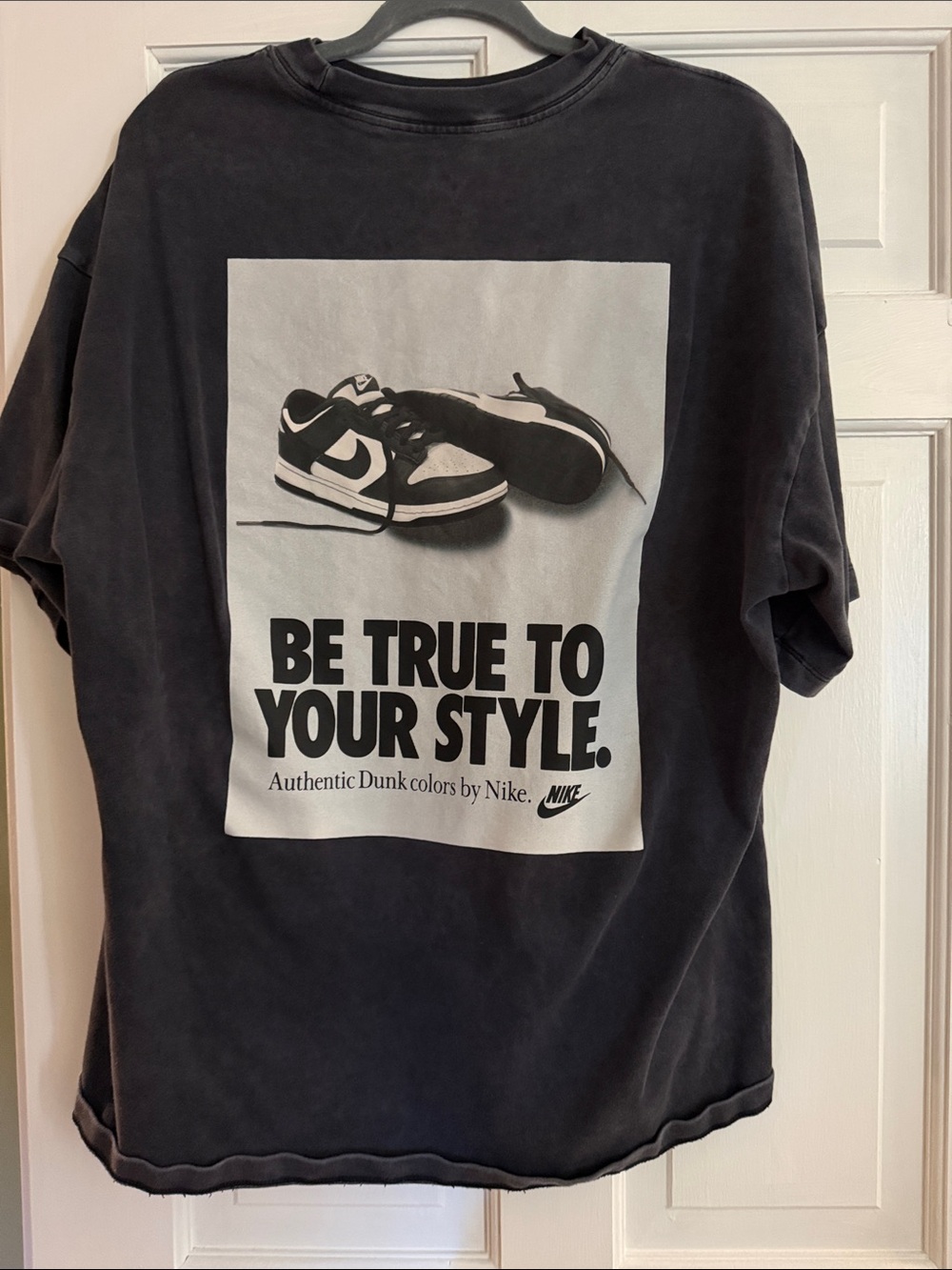 Nike Sportswear Dunk Low Graphic T Shirt Washed Grey black Men’s Medium Oversize